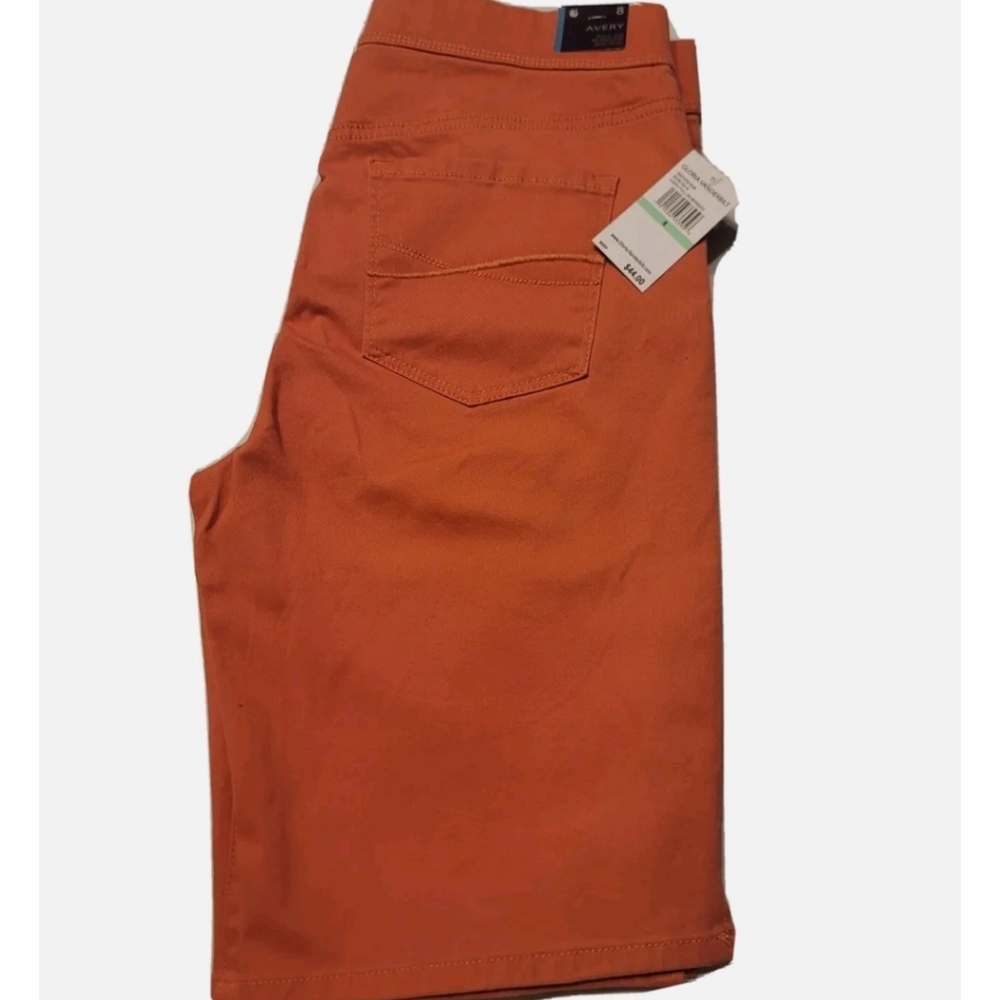 Gloria Vanderbilt Pull On Mid-Rise Avery Bermuda Shorts Size 8 Women's NWT